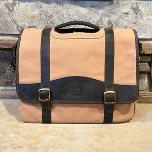 Auburn University Canyon Outback Canvas and Leather Messenger Laptop Bag